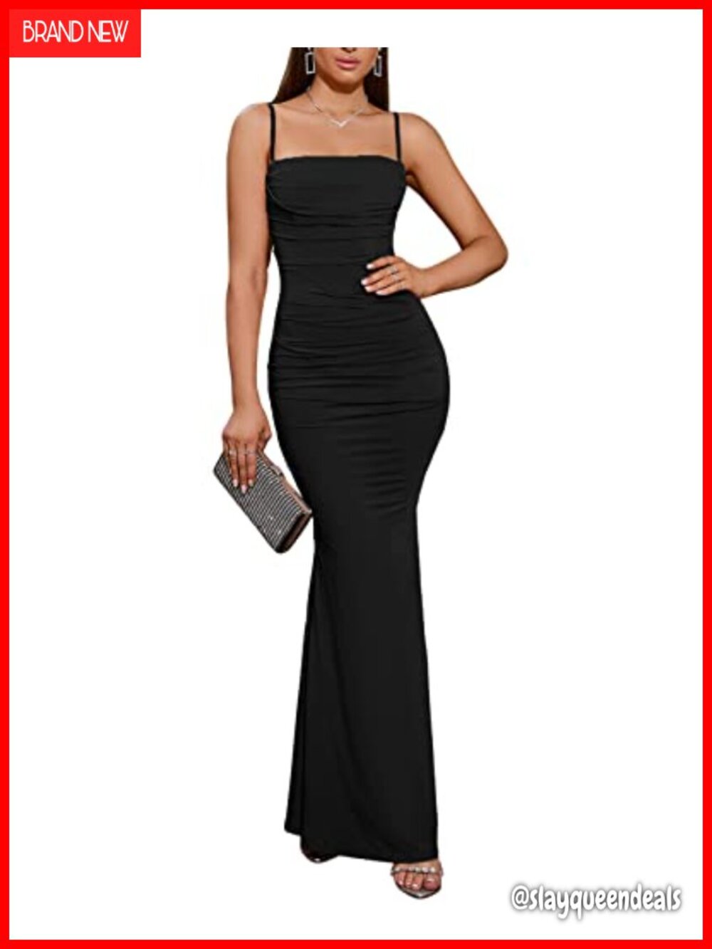 Corset Maxi Formal Wedding Guest Dress Bodycon Spaghetti Strap Mermaid Hem